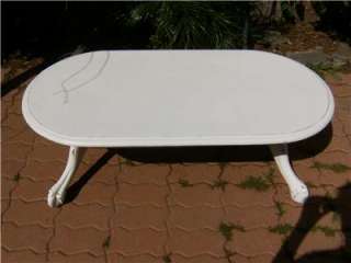SHABBY COTTAGE CHIC OVAL COFFEE TABLE WITH CLAW FEET  