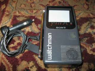 1980s Sony Watchman Black And White Portable Television It Works! FD 