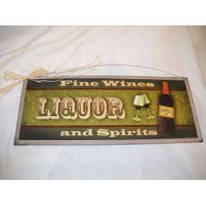  Fine Wine Liquor and Spirits Bar Kitchen Wooden Wall Art 