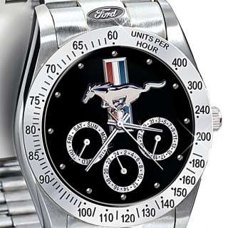 Ford Mustang Engraved Chronograph Watch Untamed American Spirit