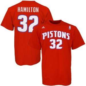  adidas Detroit Pistons #32 Richard Hamilton Red Player T 