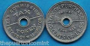 10 Cents SALES TAX TOKEN 1935 State of WASHINGTON  