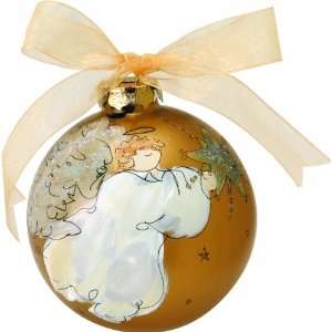  Light of Mine Ornament, Angel with Star   Gold: Baby