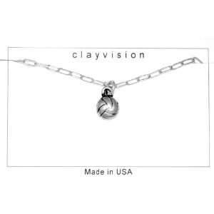 Clayvision Volleyball/Water Polo Charm Bracelet with No 