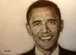 Ron Rundo President Barack Obama Original Painting portrait Hand 