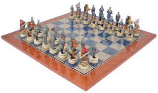 Large Civil War Deluxe Theme Chess Set Package w/ Board  