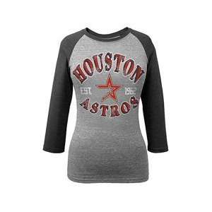  Houston Astros Womens Triblend Crew Neck Raglan T Shirt 