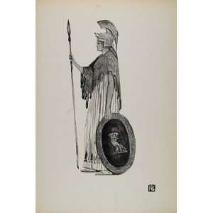  1899 Print Athena Goddess Helmet Athens Walter Crane 