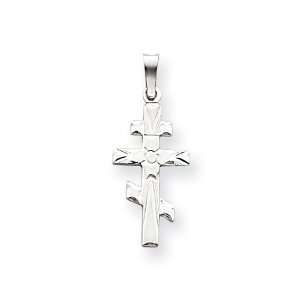  3/4in Eastern Orthodox Cross   14kt White Gold: Jewelry