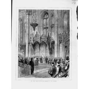  1874 Czar Visit London England Interior Guildhall Print 