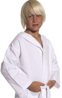 Kids Spa Robes   Hooded Waffle Weave  