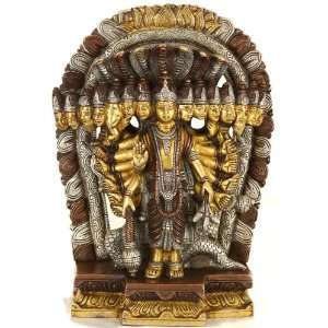  Lord Vishnu in His Cosmic Magnification   Brass Sculpture 