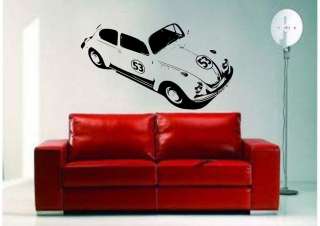 VW Beetle Herbie HOT ROD Vinyl Wall Art Decal Sticker  