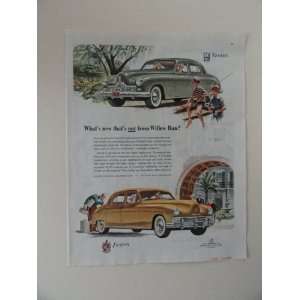 1948 Frazer car. Vintage 40s full page print ad. (cars/2 boys fishing 