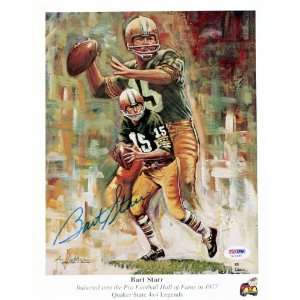  BART STARR SIGNED PACKERS 9x11 LITHOGRAPH PSA/DNA: Sports 