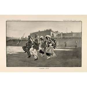  1904 Print Zuni Indian Pleasure Dance Dancing M.W. Gill 