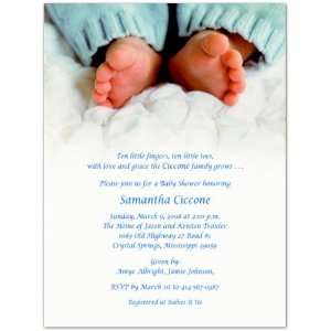  Blue Toes Baby Shower Invitations 