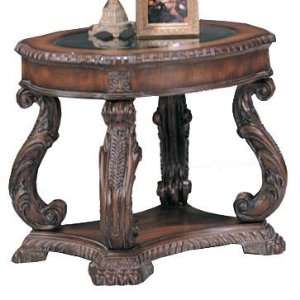   Oval End Table with Glass Inlay Top by Coaster