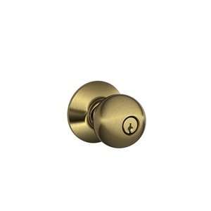    609 Antique Brass Storeroom Lock Orbit Style Knob