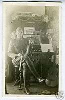 1907 WWI RPPC Postcard Soldier w/ Violin & Guitar  