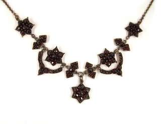 Antique Bohemian Garnet stars necklace / гранат  