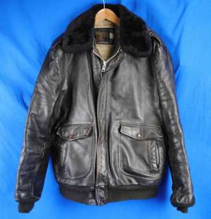 Vintage Brown Leather Redwood Sportswear USA Insulated Bomber Jacket 