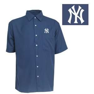   York Yankees Premiere Shirt by Antigua   Navy Large: Sports & Outdoors
