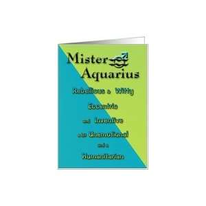  I Love You Mister Aquarius Zodiac Love and Romance Card 