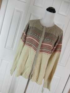 NWT Villager Liz Claiborne Zip Long Sleeve Sweater XL  