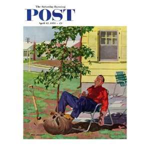 Shade Tree Saturday Evening Post Cover, April 12, 1958 Premium 