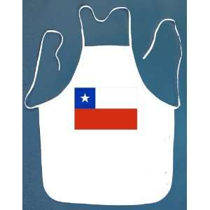  Chile Chilean Flag BBQ Barbeque Apron with 2 Pockets White 
