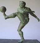   art deco sculpture footballer sport soccer 