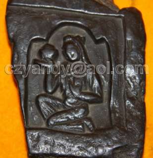  Authentic Old Antique Tibetan Buddhism Carved Black Stone Buddha 