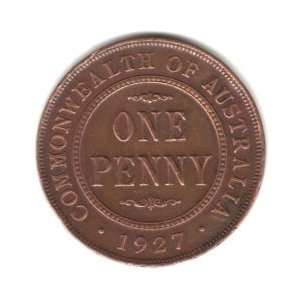  1927 Australia Large Penny Coin KM#23 