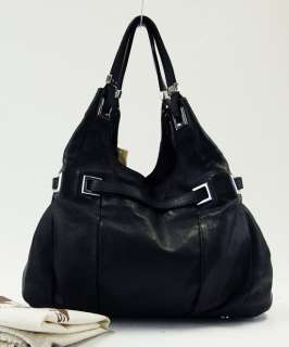 MICHAEL KORS CAREY NWT Large Black Leather Shoulder TOTE Handbag $498 