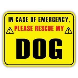 In Case of Emergency Please Rescue My Dog Car Bumper Sticker Decal 5 