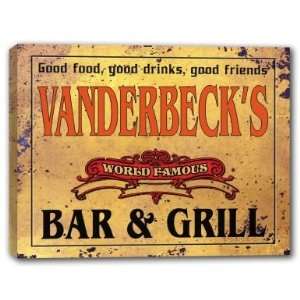 VANDERBECKS Family Name World Famous Bar & Grill 
