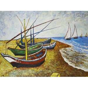  Van Gogh Paintings: Fishing Boats on the Beach at Saintes 