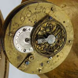   rare antique 14k gold plate desk Verge Fusee Skull watch c19th Century