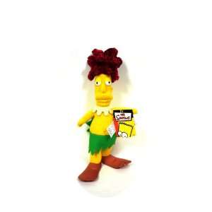  Homer Simpson Wearing Green Grass Skirt and Wig Plush Doll 