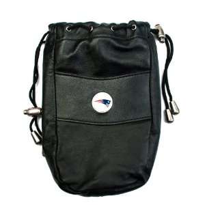   New England Patriots Leather Valuables Pouch, Black