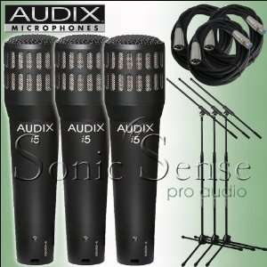  Audix I 5 Mic with Cable and Stand 3 Pack Musical 