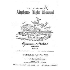  Grumman G 73 Aircraft Flight Manual Grumman Books