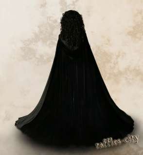   Velvet Cloak Wedding Shawl Wicca Robe Larp Halloween Cape #B02  