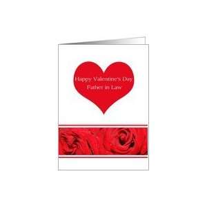  father in law Red Heart Rose border Valentine´s Day card 