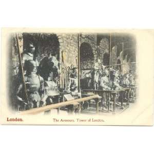 1905 Vintage Postcard The Armoury   Tower of London   London England 