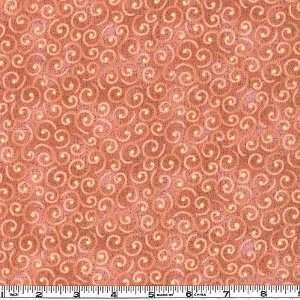  45 Wide Charms Flannel Swirls Dk.Peach Fabric By The 