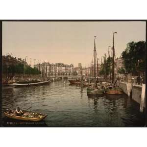  Photochrom Reprint of The embankment, Rotterdam, Holland 