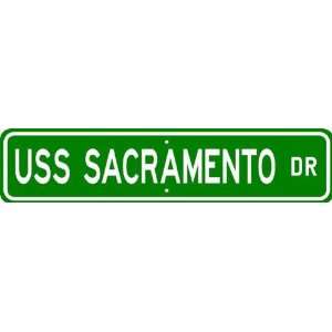  USS SACRAMENTO AOE 1 Street Sign   Navy Patio, Lawn 