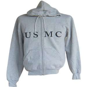  USMC Hooded Zipper Sweat Shirt   Large: Everything Else